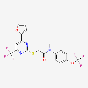 2-{[4-(furan-2-yl)-6-(trifluoromethyl)pyrimidin-2-yl]sulfanyl}-N-methyl-N-[4-(trifluoromethoxy)phenyl]acetamide