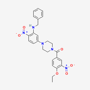 {4-[3-(Benzylamino)-4-nitrophenyl]piperazin-1-yl}(4-ethoxy-3-nitrophenyl)methanone