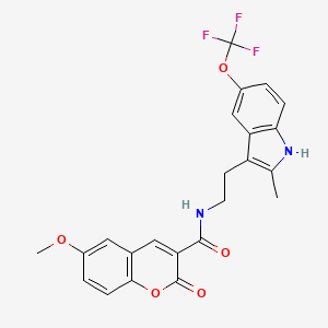 6-methoxy-N-{2-[2-methyl-5-(trifluoromethoxy)-1H-indol-3-yl]ethyl}-2-oxo-2H-chromene-3-carboxamide