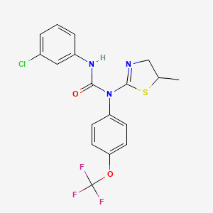 molecular formula C18H15ClF3N3O2S B11507721 3-(3-Chlorophenyl)-1-(5-methyl-4,5-dihydro-1,3-thiazol-2-yl)-1-[4-(trifluoromethoxy)phenyl]urea 