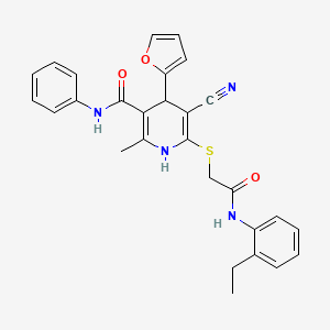 5-cyano-6-({2-[(2-ethylphenyl)amino]-2-oxoethyl}sulfanyl)-4-(furan-2-yl)-2-methyl-N-phenyl-1,4-dihydropyridine-3-carboxamide