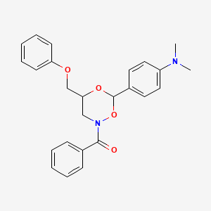 {6-[4-(Dimethylamino)phenyl]-4-(phenoxymethyl)-1,5,2-dioxazinan-2-yl}(phenyl)methanone