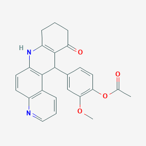 2-Methoxy-4-(11-oxo-7,8,9,10,11,12-hexahydrobenzo[b][4,7]phenanthrolin-12-yl)phenyl acetate