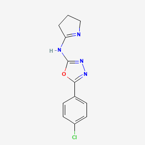 5-(4-chlorophenyl)-N-(3,4-dihydro-2H-pyrrol-5-yl)-1,3,4-oxadiazol-2-amine