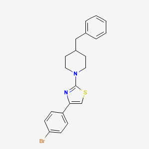 molecular formula C21H21BrN2S B11507786 4-Benzyl-1-[4-(4-bromophenyl)-1,3-thiazol-2-yl]piperidine 