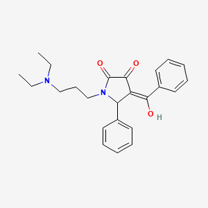 molecular formula C24H28N2O3 B11507809 4-Benzoyl-1-(3-diethylamino-propyl)-3-hydroxy-5-phenyl-1,5-dihydro-pyrrol-2-one 