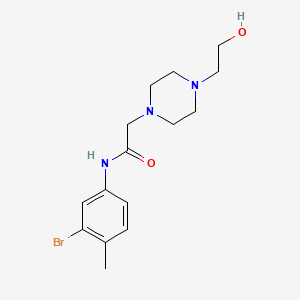 molecular formula C15H22BrN3O2 B11507813 N-(3-bromo-4-methylphenyl)-2-[4-(2-hydroxyethyl)piperazin-1-yl]acetamide 