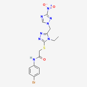 N-(4-bromophenyl)-2-({4-ethyl-5-[(3-nitro-1H-1,2,4-triazol-1-yl)methyl]-4H-1,2,4-triazol-3-yl}sulfanyl)acetamide