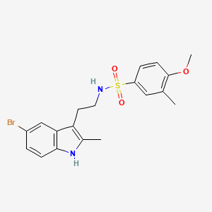 molecular formula C19H21BrN2O3S B11507835 N-[2-(5-bromo-2-methyl-1H-indol-3-yl)ethyl]-4-methoxy-3-methylbenzenesulfonamide 