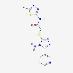 2-{[4-amino-5-(pyridin-3-yl)-4H-1,2,4-triazol-3-yl]sulfanyl}-N-(5-methyl-1,3,4-thiadiazol-2-yl)acetamide