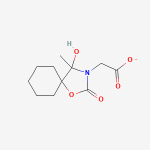 molecular formula C11H16NO5- B11507851 (4-Hydroxy-4-methyl-2-oxo-1-oxa-3-azaspiro[4.5]dec-3-yl)acetate 