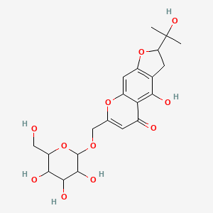 5H-Furo[3,2-g][1]benzopyran-5-one, 7-[(beta-D-glucopyranosyloxy)methyl]-2,3-dihydro-4-hydroxy-2-(1-hydroxy-1-methylethyl)-, (S)-