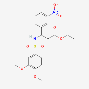 Ethyl 3-{[(3,4-dimethoxyphenyl)sulfonyl]amino}-3-(3-nitrophenyl)propanoate