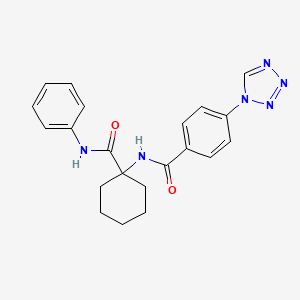 molecular formula C21H22N6O2 B11507885 N-[1-(phenylcarbamoyl)cyclohexyl]-4-(1H-tetrazol-1-yl)benzamide 