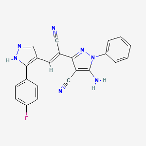 5-amino-3-{(Z)-1-cyano-2-[3-(4-fluorophenyl)-1H-pyrazol-4-yl]ethenyl}-1-phenyl-1H-pyrazole-4-carbonitrile