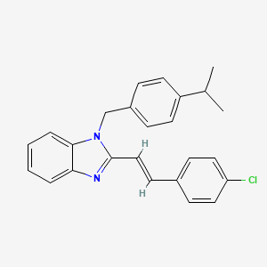 2-[(E)-2-(4-chlorophenyl)ethenyl]-1-[4-(propan-2-yl)benzyl]-1H-benzimidazole