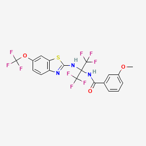 N-(1,1,1,3,3,3-hexafluoro-2-{[6-(trifluoromethoxy)-1,3-benzothiazol-2-yl]amino}propan-2-yl)-3-methoxybenzamide