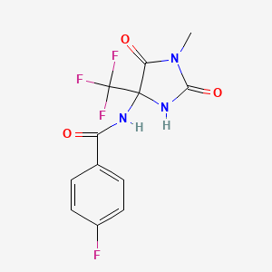 4-fluoro-N-[1-methyl-2,5-dioxo-4-(trifluoromethyl)imidazolidin-4-yl]benzamide