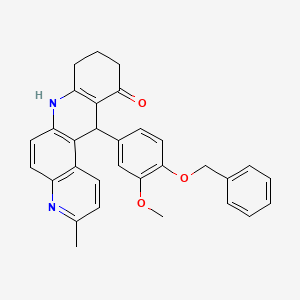 molecular formula C31H28N2O3 B11507921 12-[4-(benzyloxy)-3-methoxyphenyl]-3-methyl-8,9,10,12-tetrahydrobenzo[b][4,7]phenanthrolin-11(7H)-one 