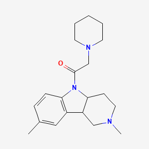 molecular formula C20H29N3O B11507925 1-(1,2,3,4,4a,9b-Hexahydro-2,8-dimethyl-5H-pyrido[4,3-b]indol-5-yl)-2-(1-piperidinyl)ethanone CAS No. 442870-50-0