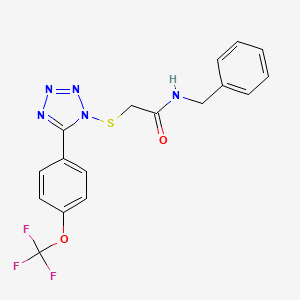 N-benzyl-2-({5-[4-(trifluoromethoxy)phenyl]-1H-tetrazol-1-yl}sulfanyl)acetamide