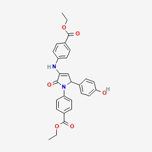 Ethyl 4-(3-{[4-(ethoxycarbonyl)phenyl]amino}-5-(4-hydroxyphenyl)-2-oxo-2,5-dihydro-1H-pyrrol-1-YL)benzoate