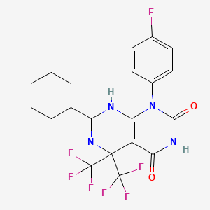 7-cyclohexyl-1-(4-fluorophenyl)-5,5-bis(trifluoromethyl)-5,8-dihydropyrimido[4,5-d]pyrimidine-2,4(1H,3H)-dione