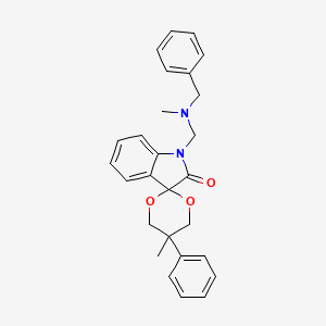 molecular formula C27H28N2O3 B11507990 1'-{[benzyl(methyl)amino]methyl}-5-methyl-5-phenylspiro[1,3-dioxane-2,3'-indol]-2'(1'H)-one 