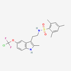 molecular formula C21H23ClF2N2O3S B11508019 N-(2-{5-[chloro(difluoro)methoxy]-2-methyl-1H-indol-3-yl}ethyl)-2,4,6-trimethylbenzenesulfonamide 