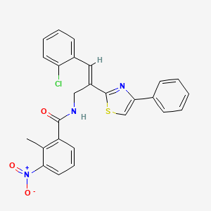 N-[(2E)-3-(2-chlorophenyl)-2-(4-phenyl-1,3-thiazol-2-yl)prop-2-en-1-yl]-2-methyl-3-nitrobenzamide