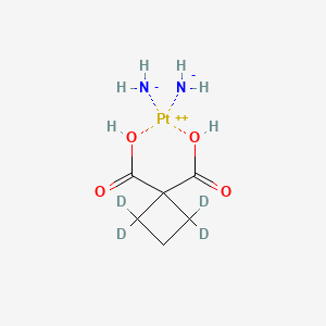 molecular formula C₆H₈D₄N₂O₄Pt B1150803 Azanide;platinum(2+);2,2,4,4-tetradeuteriocyclobutane-1,1-dicarboxylic acid 