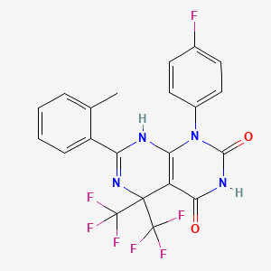 1-(4-Fluoro-phenyl)-7-o-tolyl-5,5-bis-trifluoromethyl-5,8-dihydro-1H-pyrimido[4,5-d]pyrimidine-2,4-dione