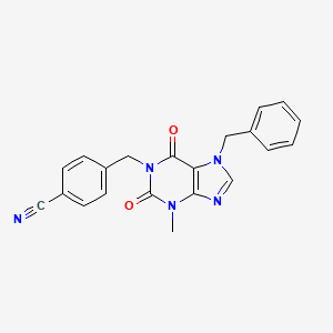 molecular formula C21H17N5O2 B11508084 4-(7-Benzyl-3-methyl-2,6-dioxo-2,3,6,7-tetrahydro-purin-1-ylmethyl)-benzonitrile 