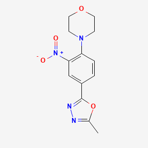 molecular formula C13H14N4O4 B11508089 4-[4-(5-Methyl-1,3,4-oxadiazol-2-yl)-2-nitrophenyl]morpholine 