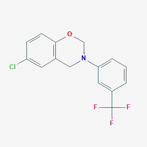 molecular formula C15H11ClF3NO B11508091 6-chloro-3-[3-(trifluoromethyl)phenyl]-3,4-dihydro-2H-1,3-benzoxazine 