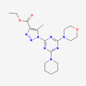 ethyl 5-methyl-1-[4-(morpholin-4-yl)-6-(piperidin-1-yl)-1,3,5-triazin-2-yl]-1H-1,2,3-triazole-4-carboxylate