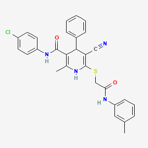 molecular formula C29H25ClN4O2S B11508111 N-(4-chlorophenyl)-5-cyano-2-methyl-6-({2-[(3-methylphenyl)amino]-2-oxoethyl}sulfanyl)-4-phenyl-1,4-dihydropyridine-3-carboxamide 