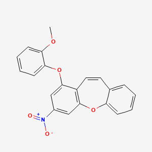 molecular formula C21H15NO5 B11508119 1-(2-Methoxyphenoxy)-3-nitrodibenzo[b,f]oxepine 