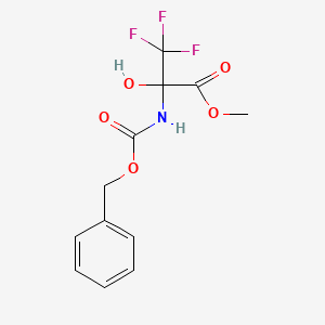 molecular formula C12H12F3NO5 B11508132 Propionic acid, 2-benzyloxycarbonylamino-3,3,3-trifluoro-2-hydroxy-, methyl ester 