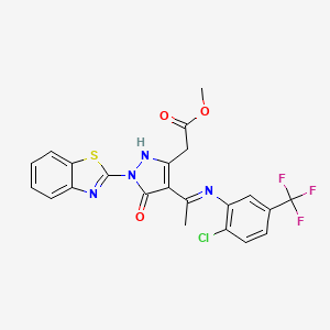 methyl [(4E)-1-(1,3-benzothiazol-2-yl)-4-(1-{[2-chloro-5-(trifluoromethyl)phenyl]amino}ethylidene)-5-oxo-4,5-dihydro-1H-pyrazol-3-yl]acetate