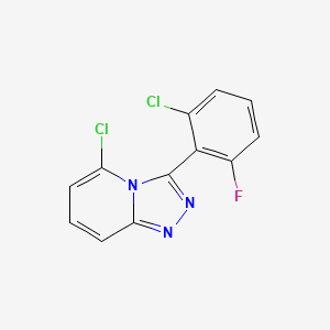 molecular formula C12H6Cl2FN3 B11508161 5-Chloro-3-(2-chloro-6-fluorophenyl)-[1,2,4]triazolo[4,3-a]pyridine 