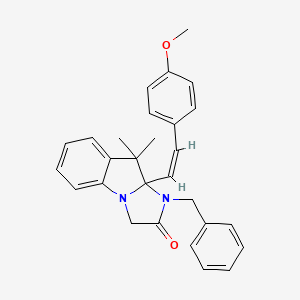 molecular formula C28H28N2O2 B11508173 1-benzyl-9a-[(Z)-2-(4-methoxyphenyl)ethenyl]-9,9-dimethyl-9,9a-dihydro-1H-imidazo[1,2-a]indol-2(3H)-one 