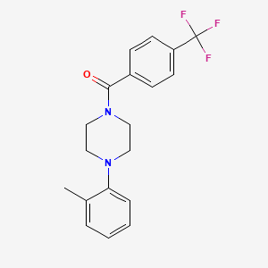 molecular formula C19H19F3N2O B11508185 1-(2-Methylphenyl)-4-[4-(trifluoromethyl)benzoyl]piperazine 