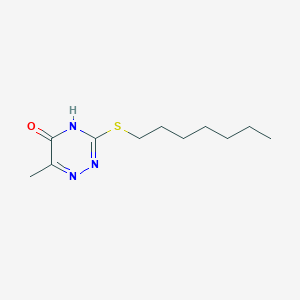 molecular formula C11H19N3OS B11508191 3-(Heptylsulfanyl)-6-methyl-1,2,4-triazin-5-ol 