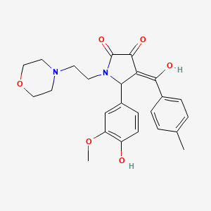 molecular formula C25H28N2O6 B11508224 3-hydroxy-5-(4-hydroxy-3-methoxyphenyl)-4-[(4-methylphenyl)carbonyl]-1-[2-(morpholin-4-yl)ethyl]-1,5-dihydro-2H-pyrrol-2-one 