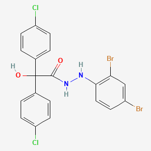 2,2-bis(4-chlorophenyl)-N'-(2,4-dibromophenyl)-2-hydroxyacetohydrazide