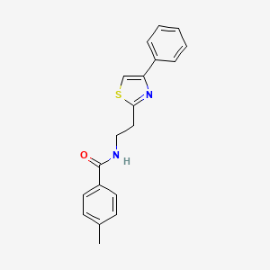 molecular formula C19H18N2OS B11508230 4-methyl-N-[2-(4-phenyl-1,3-thiazol-2-yl)ethyl]benzamide 