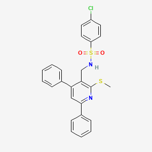 4-chloro-N-{[2-(methylsulfanyl)-4,6-diphenylpyridin-3-yl]methyl}benzenesulfonamide