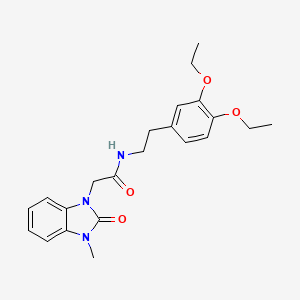 molecular formula C22H27N3O4 B11508259 N-[2-(3,4-diethoxyphenyl)ethyl]-2-(3-methyl-2-oxo-2,3-dihydro-1H-benzimidazol-1-yl)acetamide 