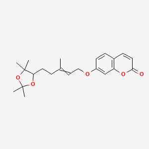 molecular formula C22H28O5 B1150826 7-[3-Methyl-5-(2,2,5,5-tetramethyl-1,3-dioxolan-4-yl)pent-2-enoxy]chromen-2-one CAS No. 320624-68-8